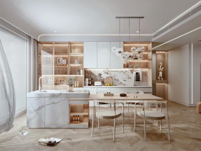 现代餐厅3D模型下载